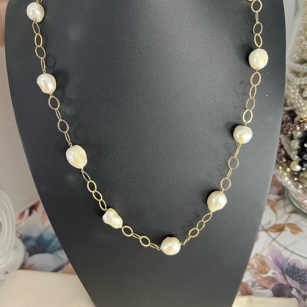 Baroque Pearls Sterling Silver Gold Vermeil Setting D10